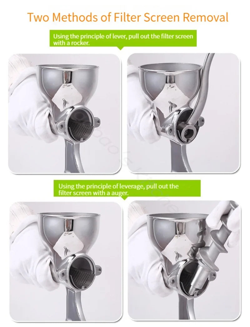 Stainless Steel Manual Slow Juicer – Wheatgrass & Ginger Extractor