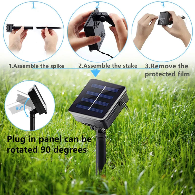 Solar LED Curtain String Lights – 8 Modes for Garden, Party & Home Decor