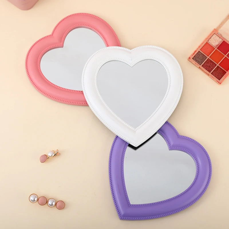 Heart-Shaped Decorative Cosmetic Mirror – Makeup & Room Decor