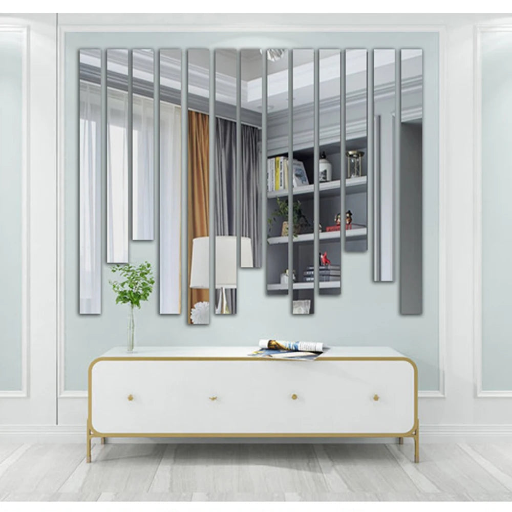 10/20pc DIY Acrylic Mirror Wall Stickers – TV Background & Room Art Decor