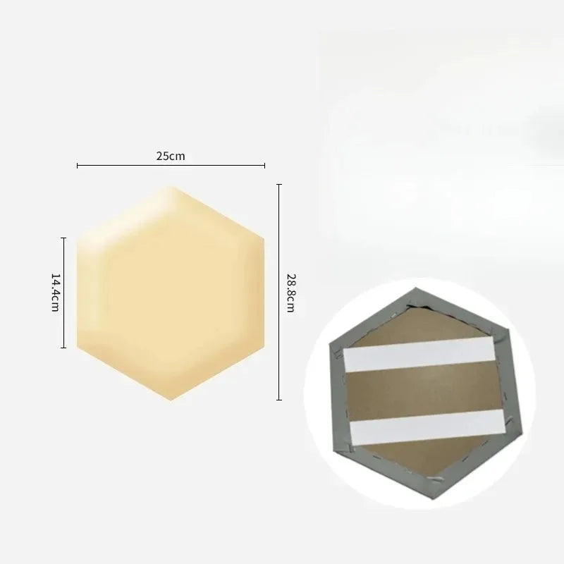 Hexagonal 3D Self-Adhesive Leather Wall Panel – Soft Upholstered Headboard Sticker