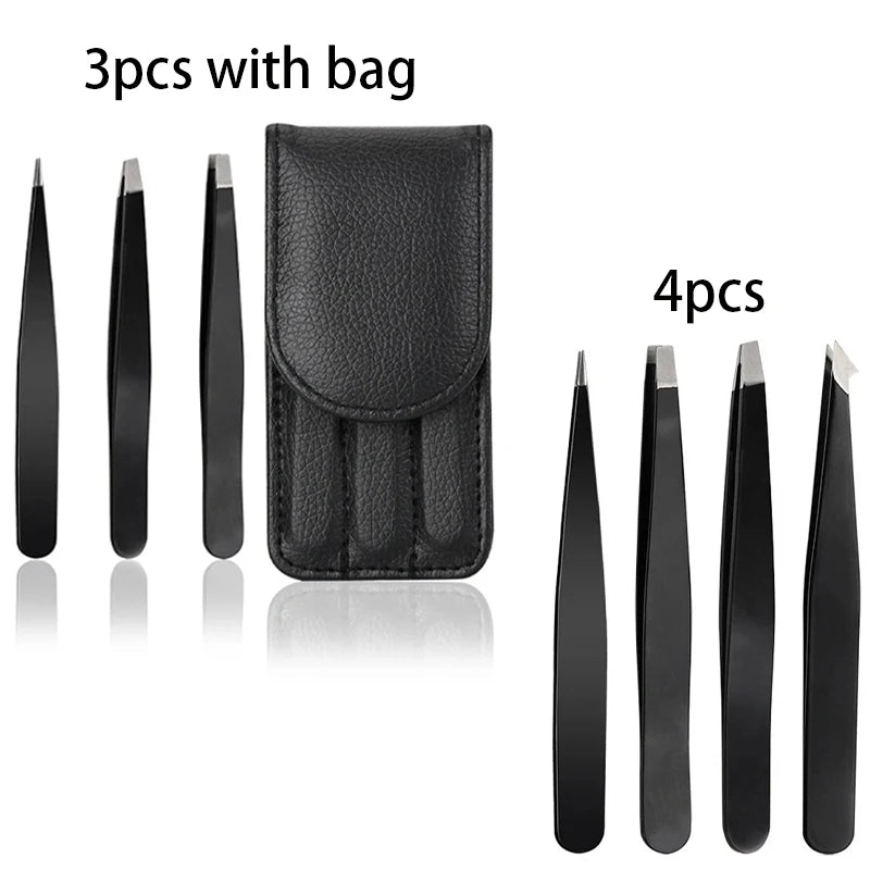 Stainless Steel Eyebrow Tweezers – Precision Slanted Tip