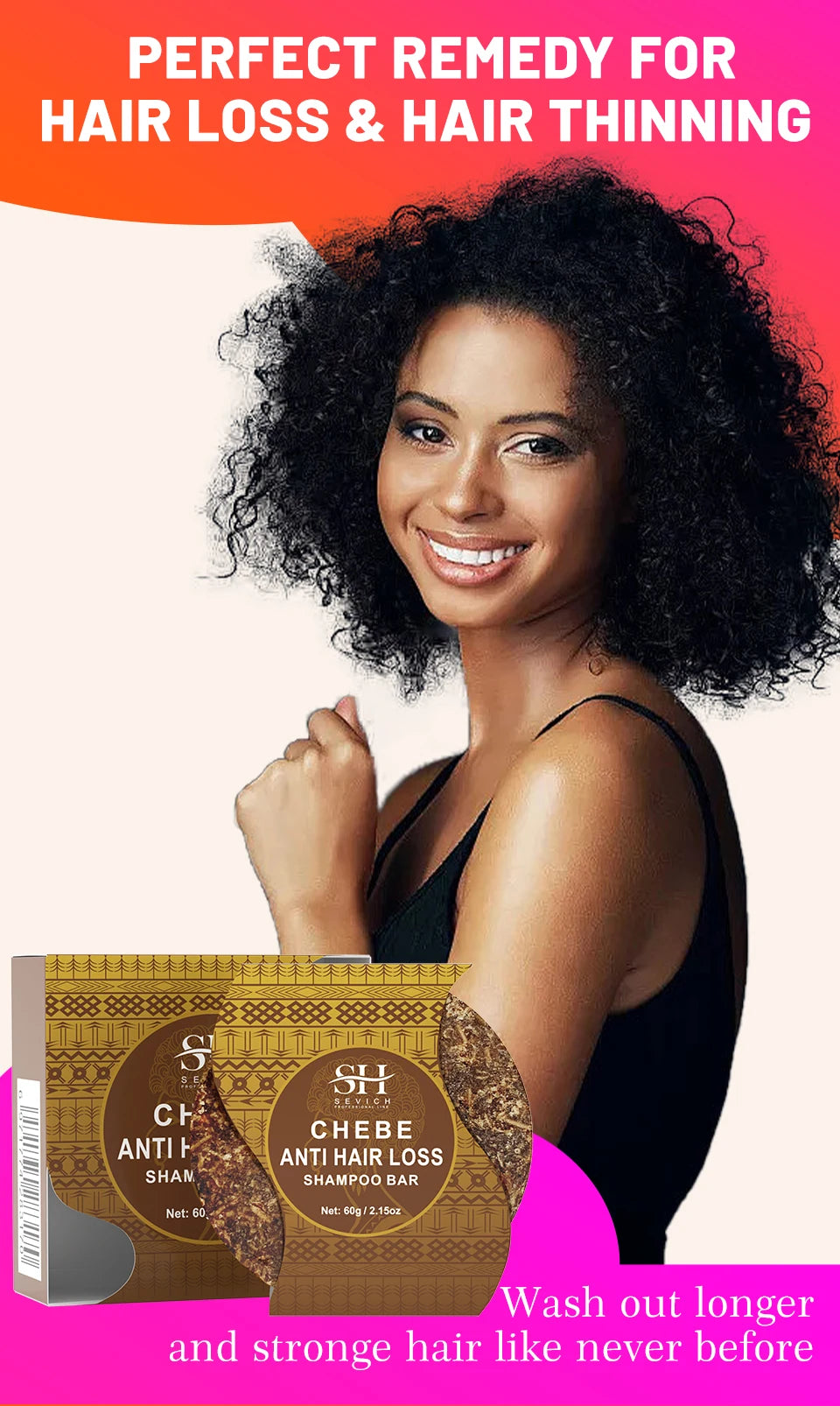 Chebe Anti-Hair Loss Set – Traction Alopecia Treatment Shampoo & Conditioner