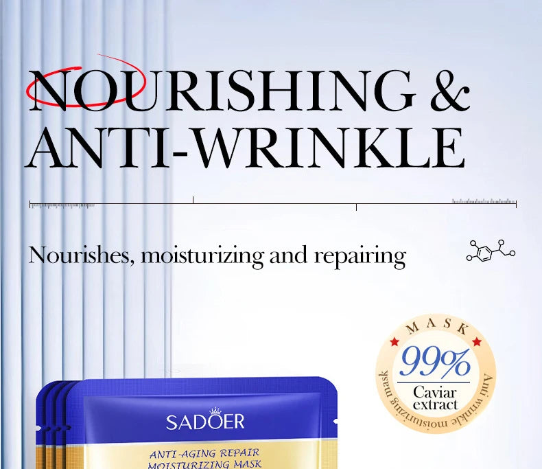 Caviar Hyaluronic Acid Face Masks – Firming & Hydrating (5 Pack)