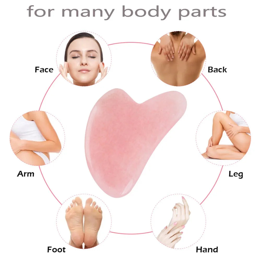 Gua Sha Face Massager & Scraper Tool - Rose Pink