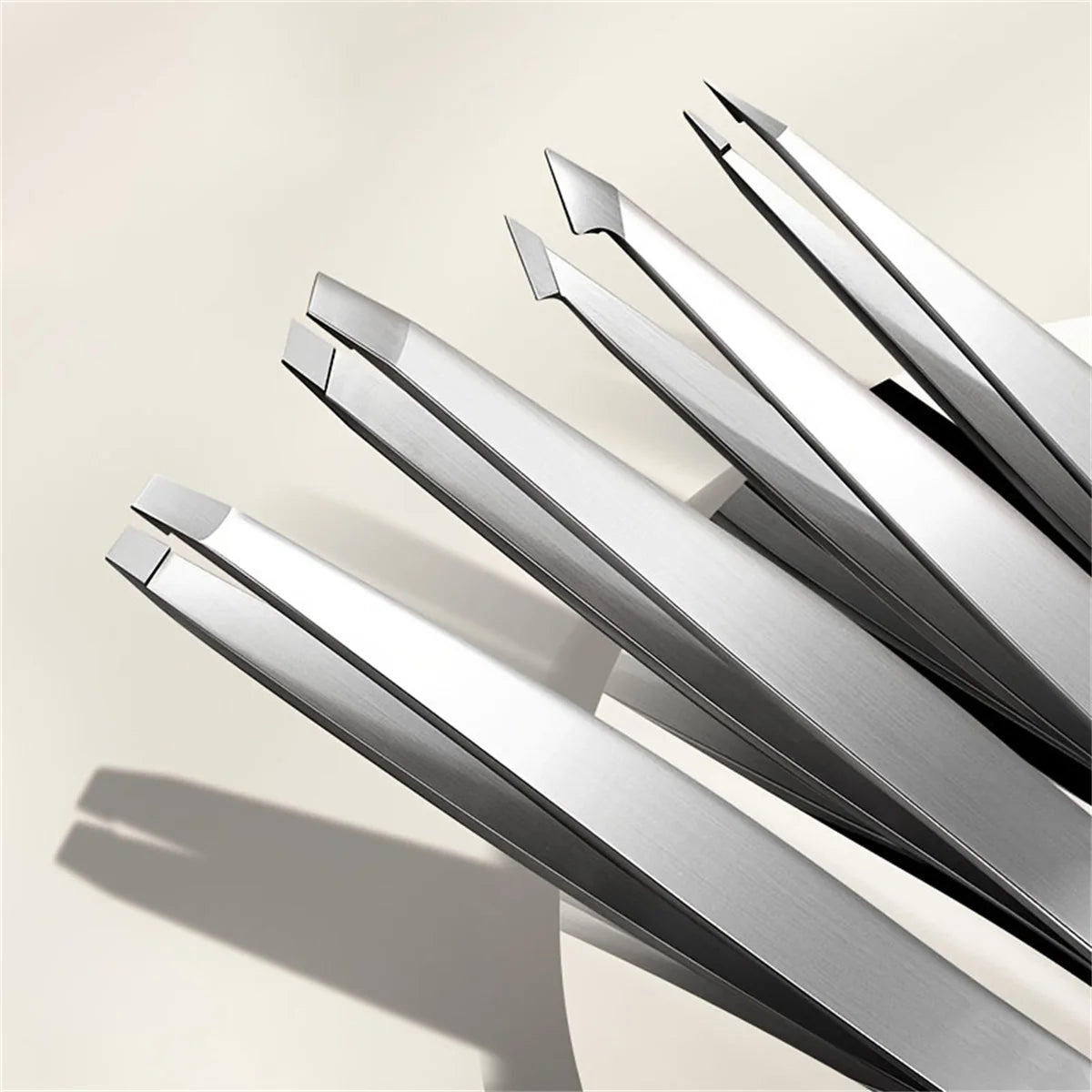 Stainless Steel Eyebrow Tweezers Set – Slant & Pointed Tip