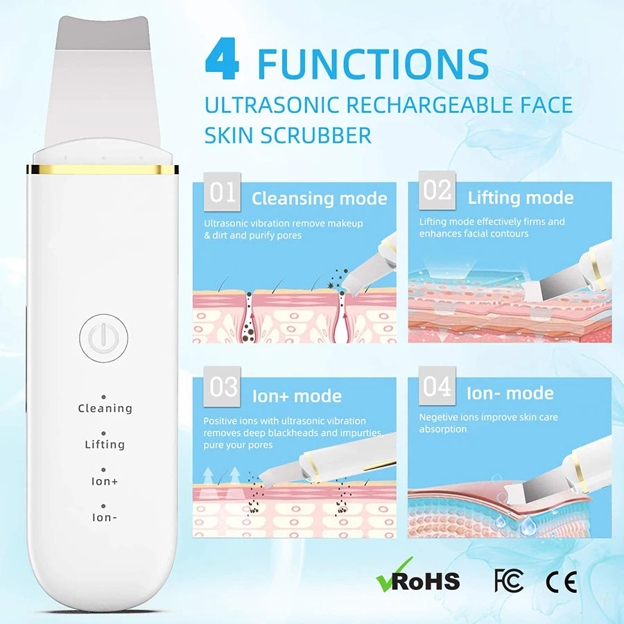Ultrasonic Skin Scrubber – Deep Pore & Blackhead Cleansing Device