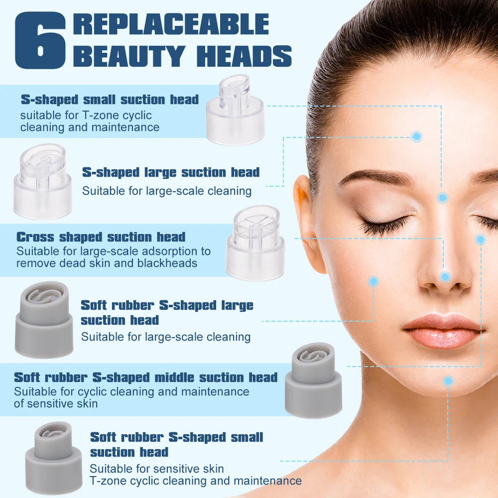 Small Bubble Blackhead Remover Pore Vacuum – 6 Suction Heads