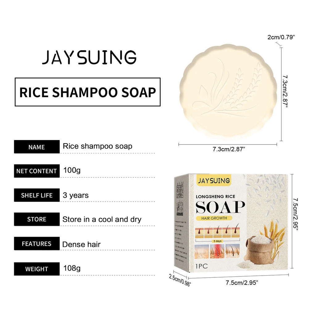 Rice Shampoo Bar – Hair Growth & Oil Control