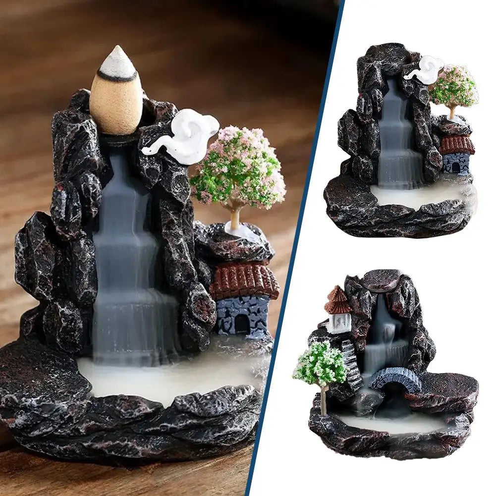 Backflow Incense Burner Waterfall – Aromatherapy Home Decor with Incense Cones