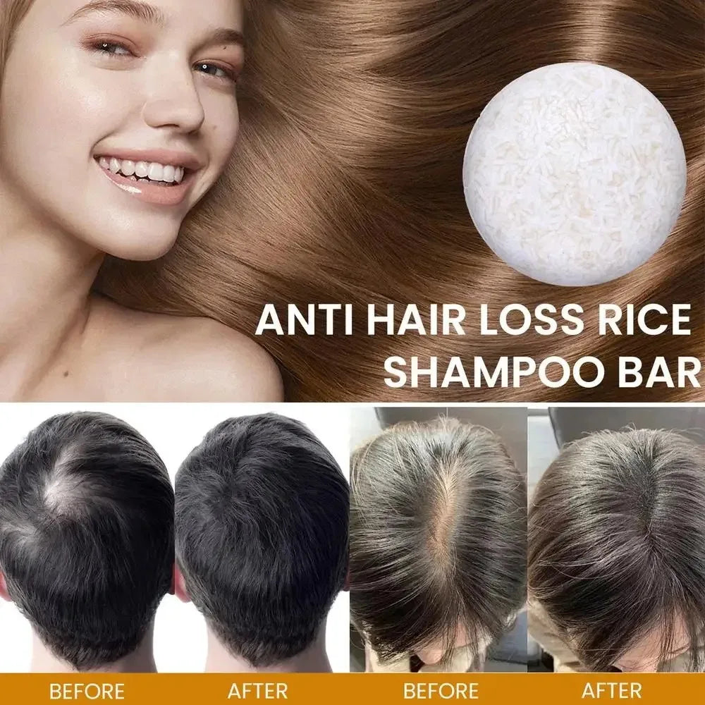 Organic Rice Water Shampoo Soap Bar – Nourishing & Anti-Hair Loss