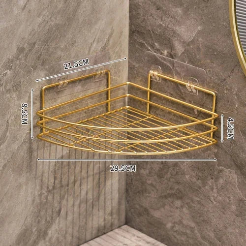 Bathroom Corner Shower Storage Rack – Wall Mounted Triangle Shelf