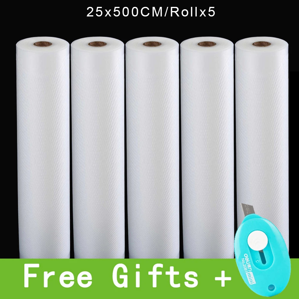 Food Vacuum Storage Bags – Keep Food Fresh Longer (500cm Roll)