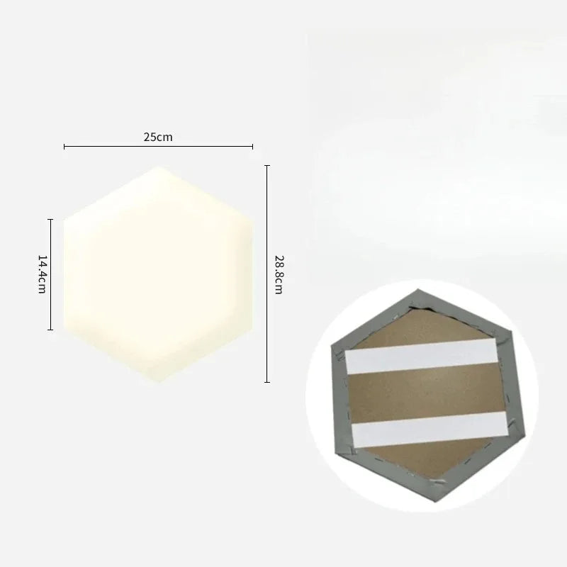 Hexagonal 3D Self-Adhesive Leather Wall Panel – Soft Upholstered Headboard Sticker