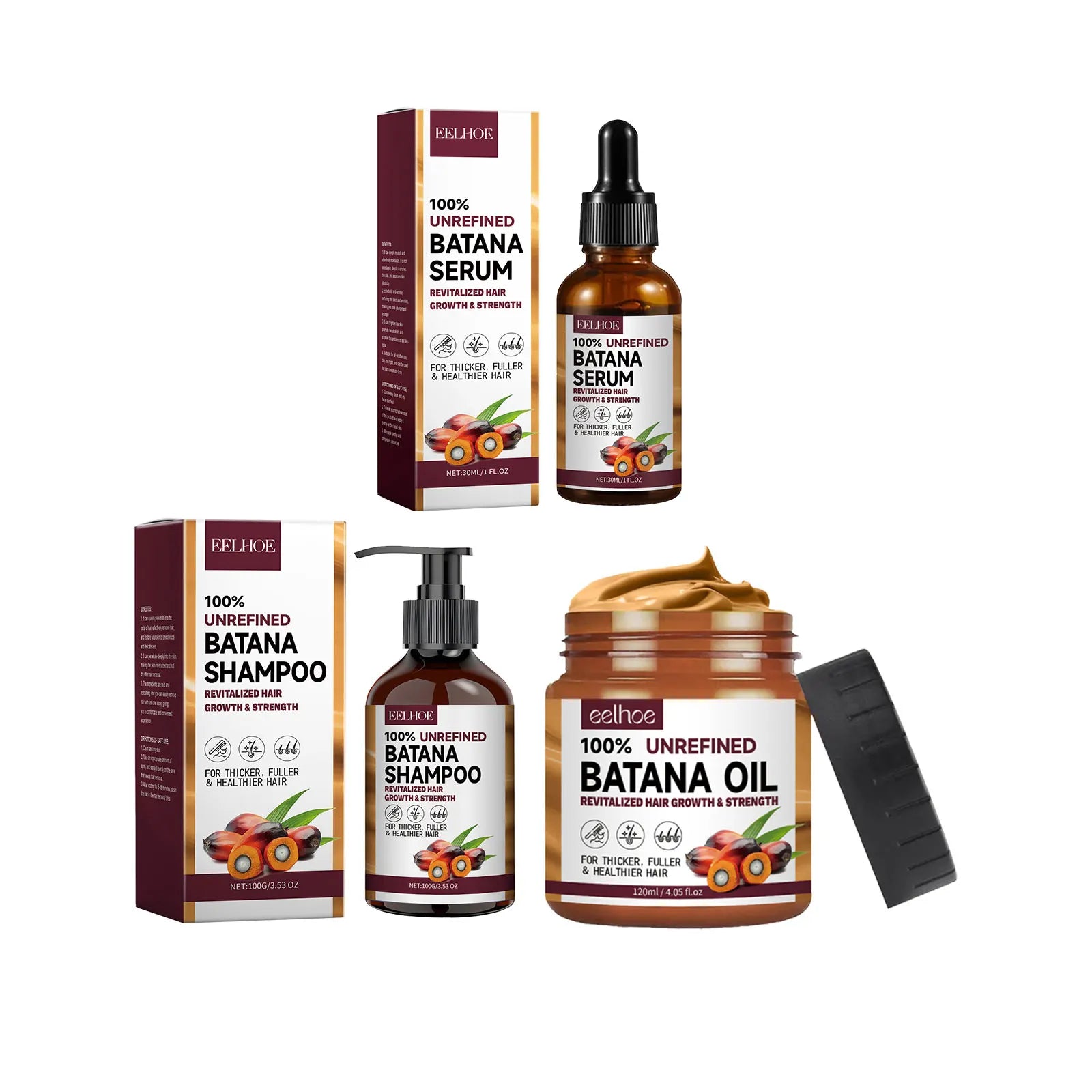 EELHOE Batana Oil Shampoo & Conditioner – Anti-Frizz, Nourishing & Hair Growth