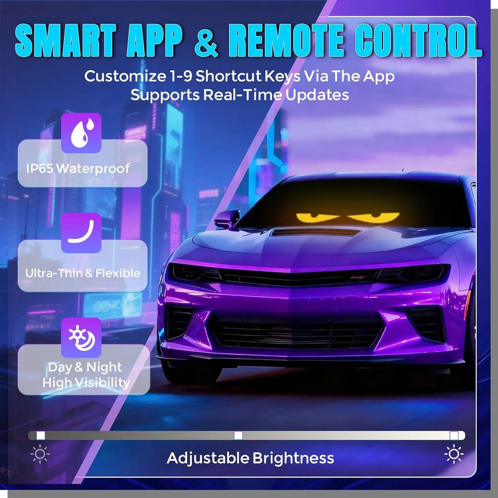 Smart RGB Flexible LED Car Rear Window Display – Bluetooth App Controlled