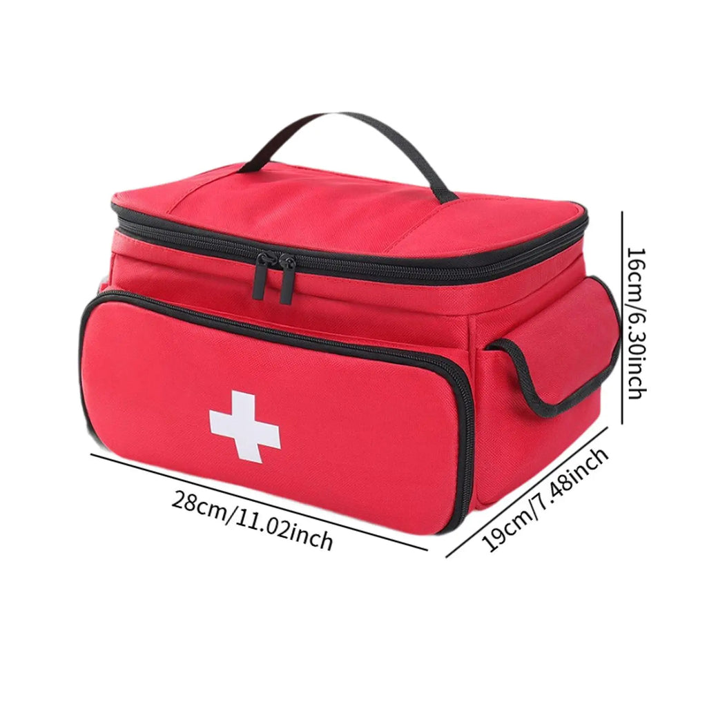 Portable First Aid Bag - Empty Emergency Supplies Pouch for Travel, Gym & Outdoors