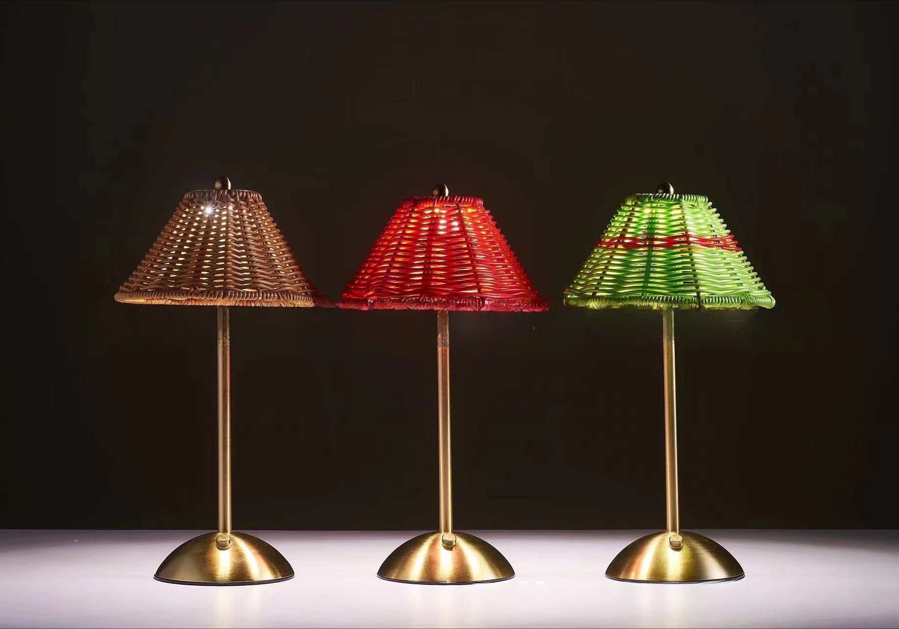 LED Rattan Rechargeable Retro Desk Lamp – Southeast Asian Style Atmosphere Light