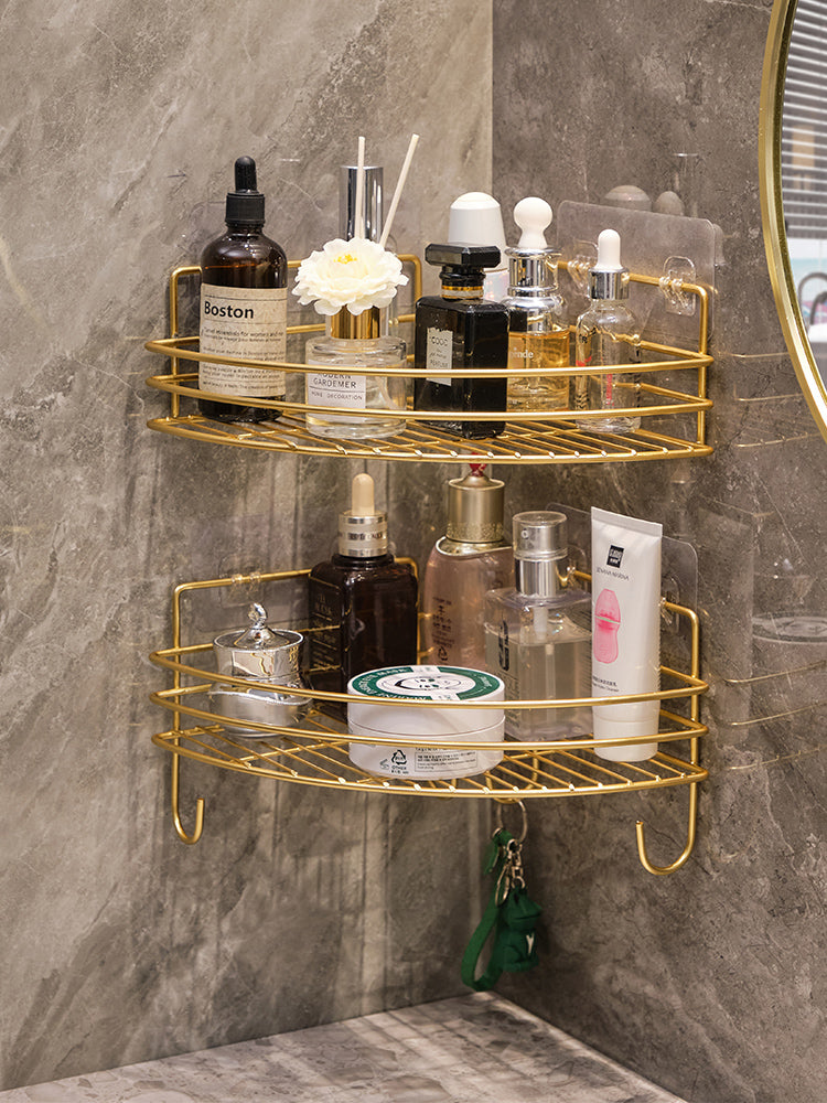 Bathroom Corner Shower Storage Rack – Wall Mounted Triangle Shelf