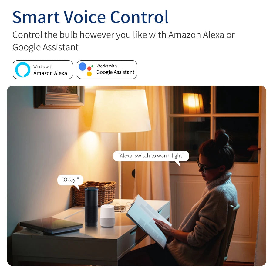 Tuya Smart WiFi LED Bulb E27 10W–20W – Alexa & Google Assistant Voice Control