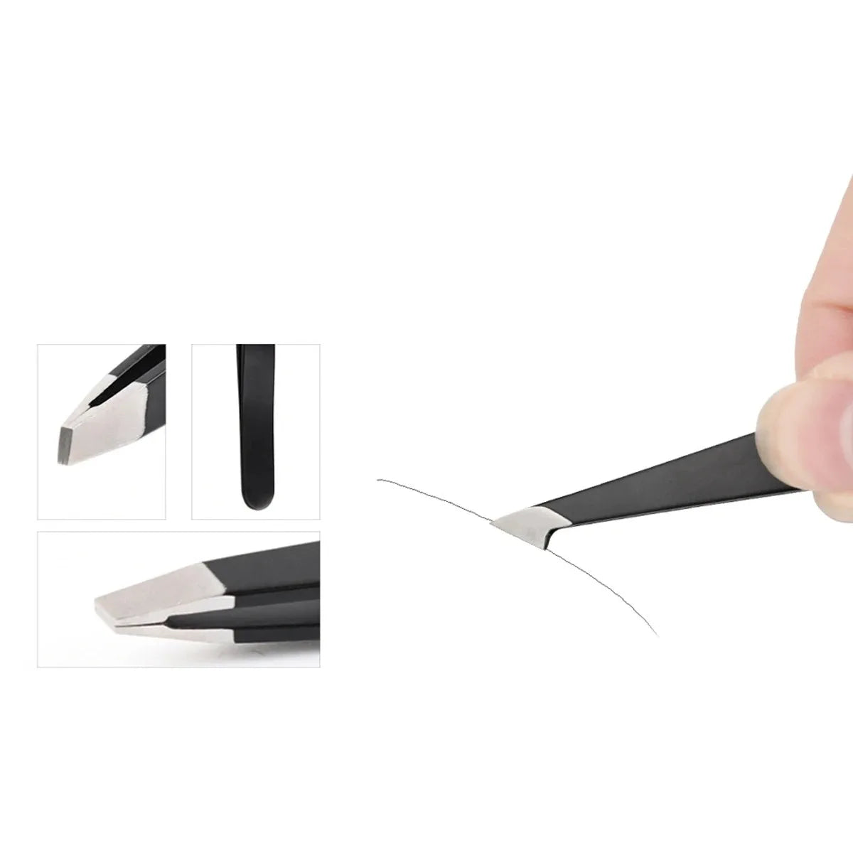 Stainless Steel Eyebrow Tweezers – Precision Slanted Tip
