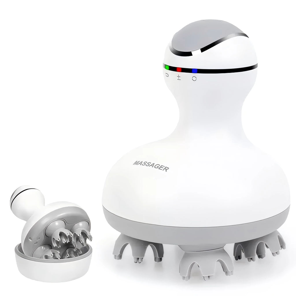 Cordless Scalp Massager – 4 Interchangeable Heads, Hair Growth