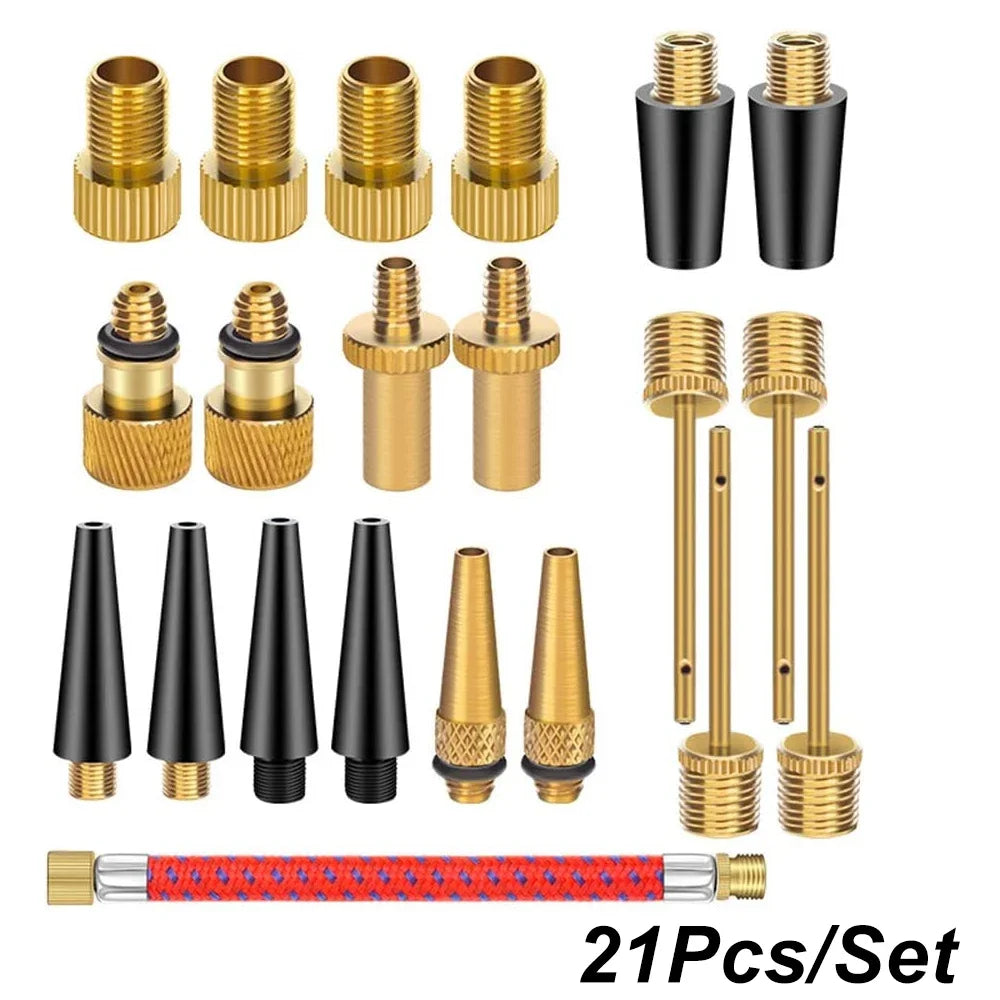 Presta & Schrader Valve Adapter Set (21 Pcs)