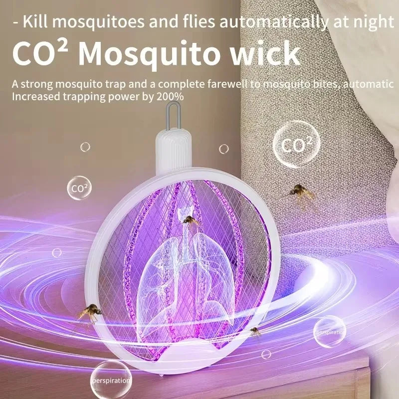 Foldable Electric Mosquito Killer Racket – USB Rechargeable UV Bug Zapper
