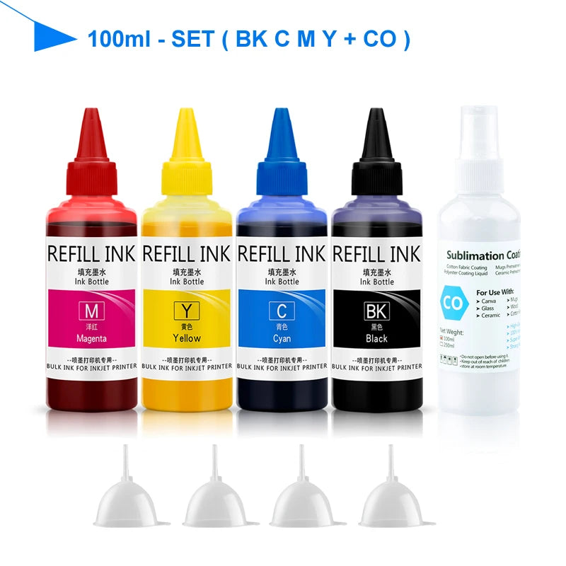 Universal Sublimation Ink with Coating 100ml – Heat Transfer for T-Shirts, Mugs & Cotton