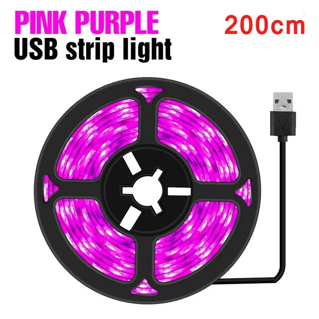 USB LED Grow Light Strip – Full Spectrum Plant Light 2m/3m for Vegetables & Seedlings
