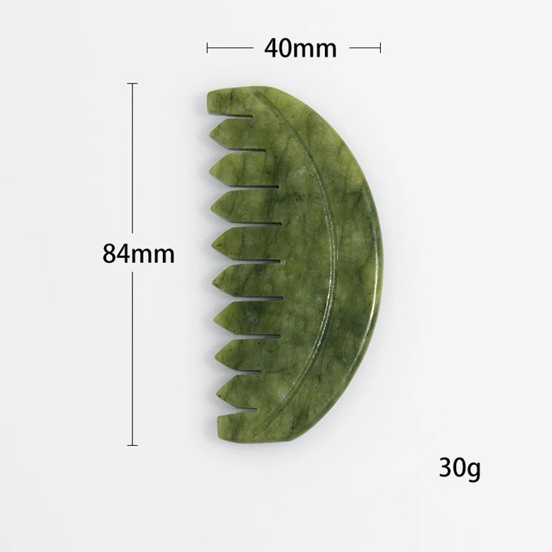 Natural Jade Comb & Gua Sha Board – Facial Massage & Body Scraping Tool