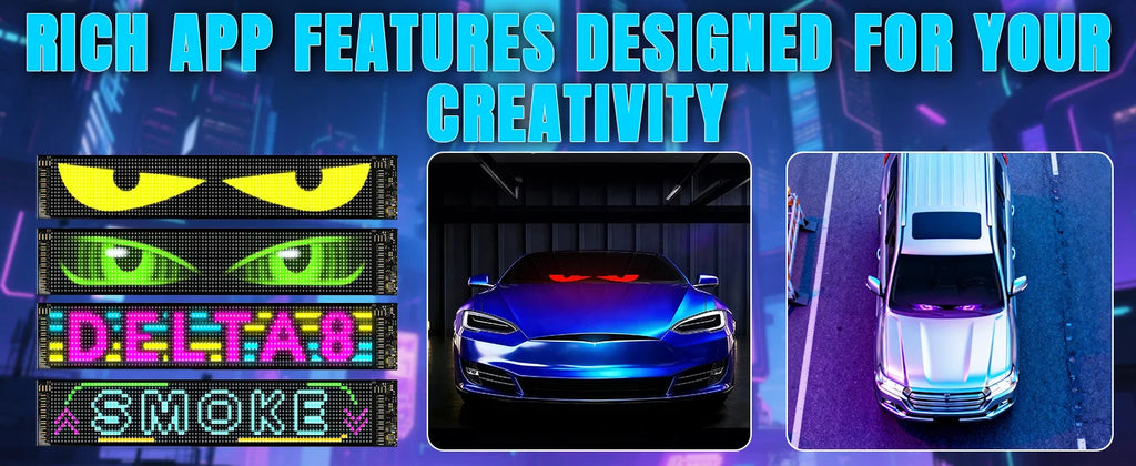 Smart RGB Flexible LED Car Rear Window Display – Bluetooth App Controlled