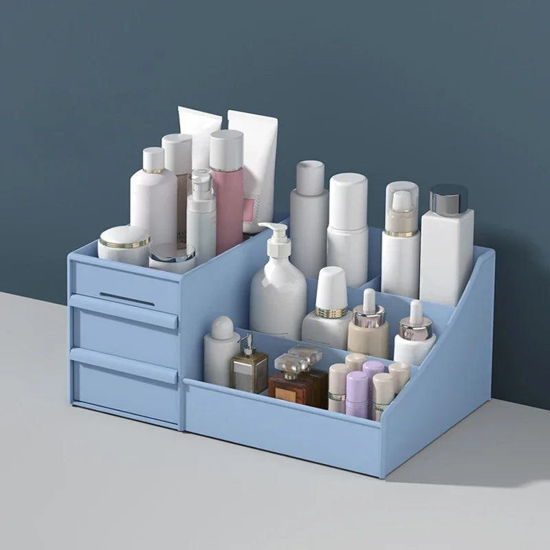 Bamboo Drawer Makeup Cabinet – Desktop Cosmetic Storage Rack