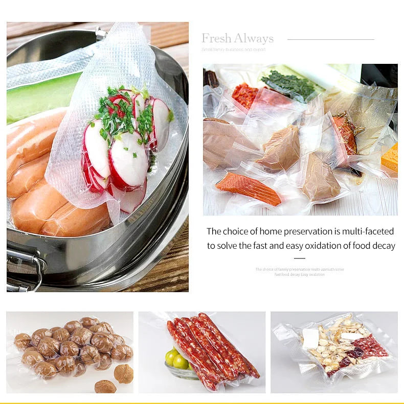 Food Vacuum Sealer Bags – BPA-Free Storage Roll (20cm x 500cm)