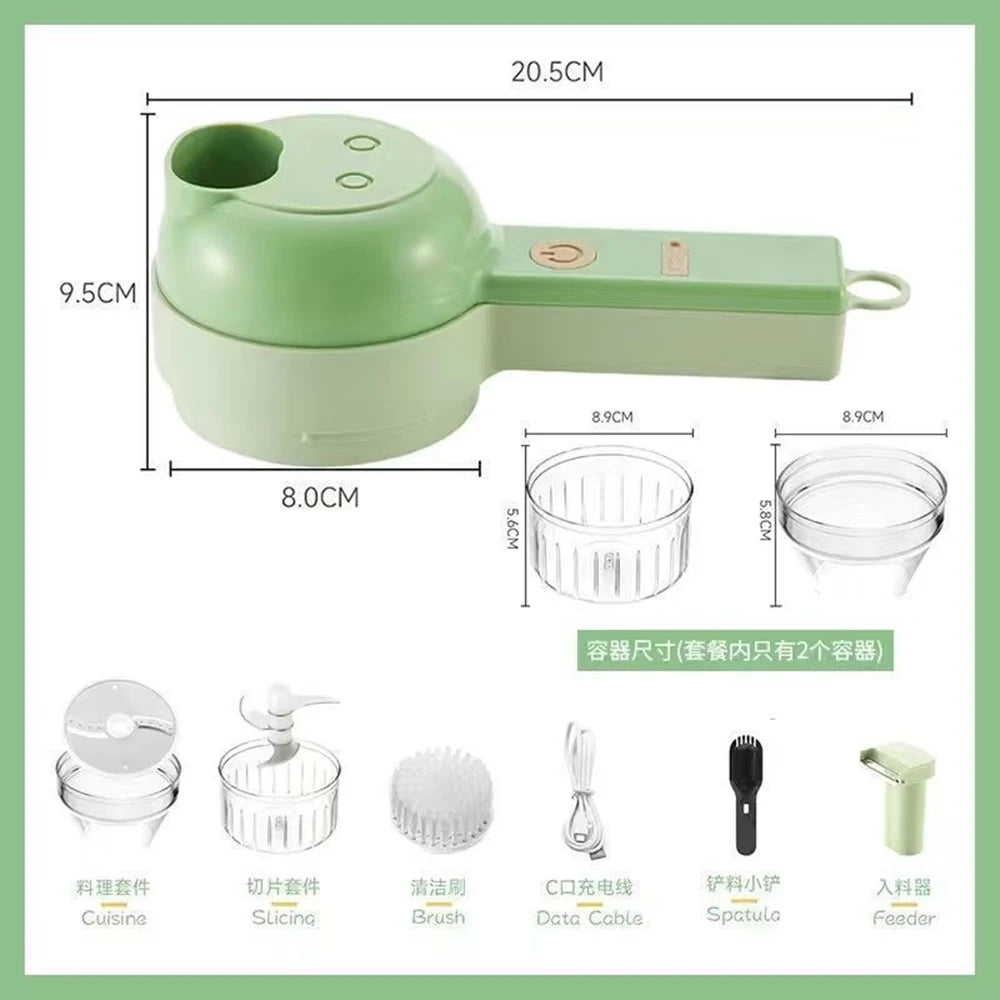 4-in-1 Electric Vegetable Chopper, Slicer & Food Processor