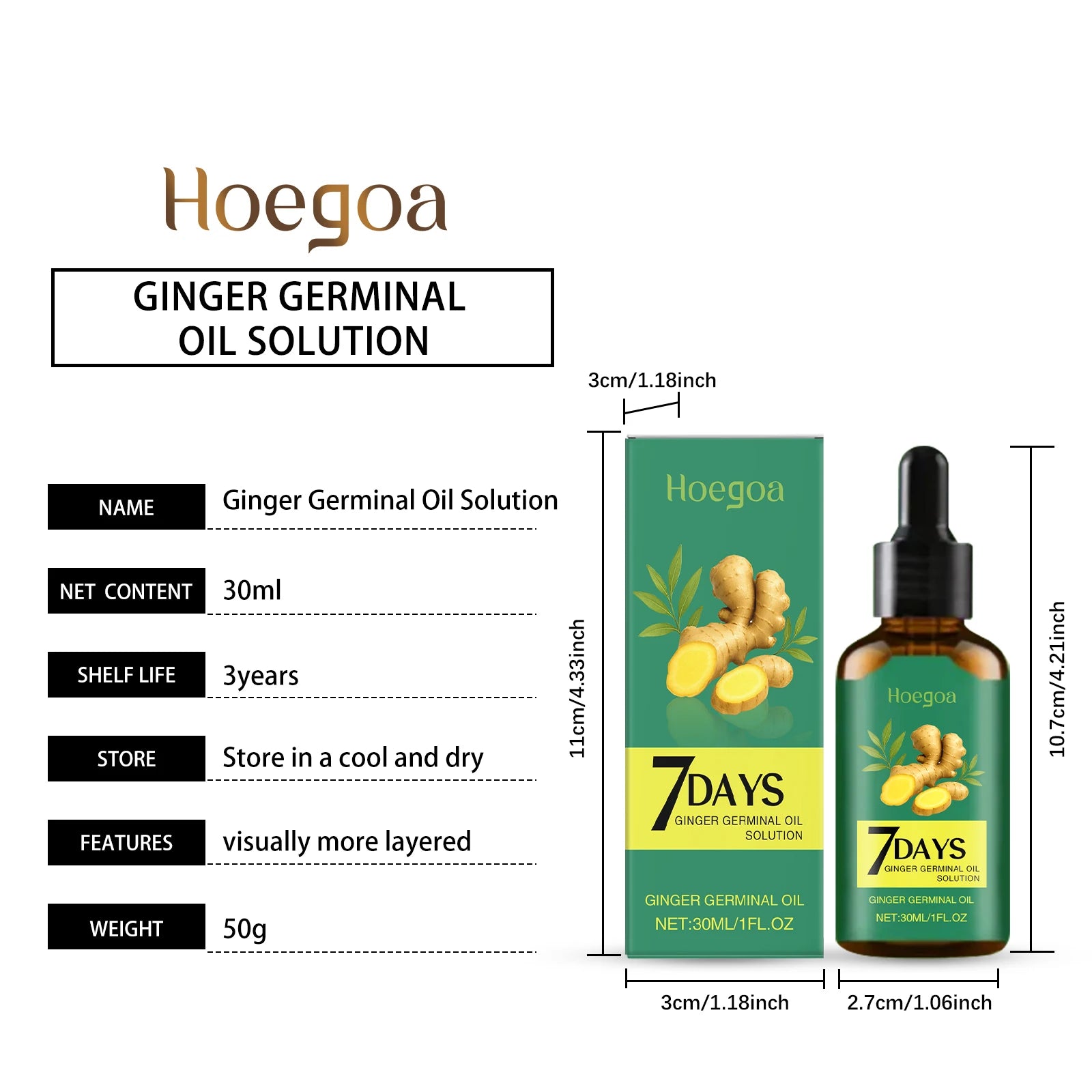 7-Day Ginger Hair Growth Serum – Anti-Hair Loss Scalp Treatment