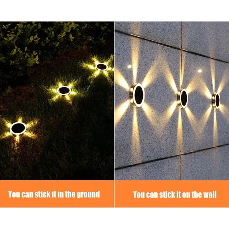 Solar Outdoor Wall Light – 8 Modes Waterproof Round Petal Garden & Fence Lamp