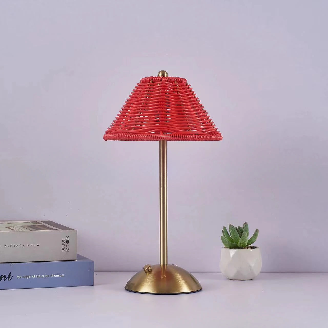 LED Rattan Rechargeable Retro Desk Lamp – Southeast Asian Style Atmosphere Light
