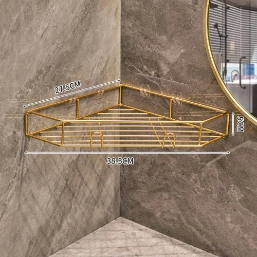 Bathroom Corner Shower Storage Rack – Wall Mounted Triangle Shelf