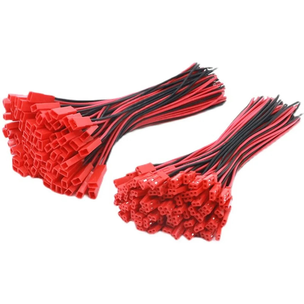 2-Pin JST Plug Connector Set – 10 Pairs (100mm & 200mm) for LED & Electronics