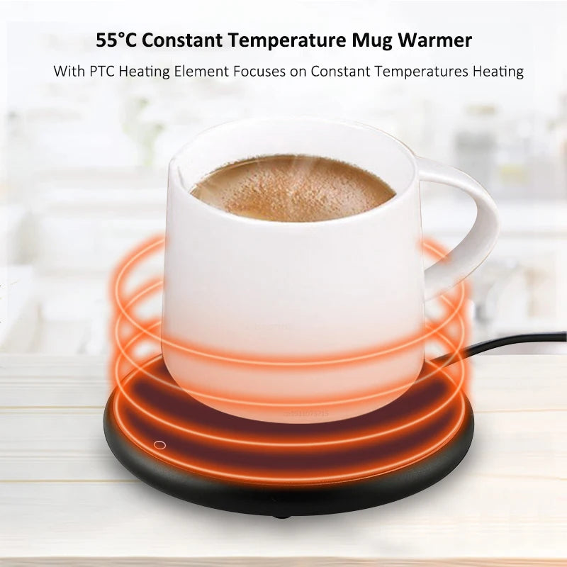 Thermostatic USB Mug Warmer Coaster – Coffee & Tea Heater
