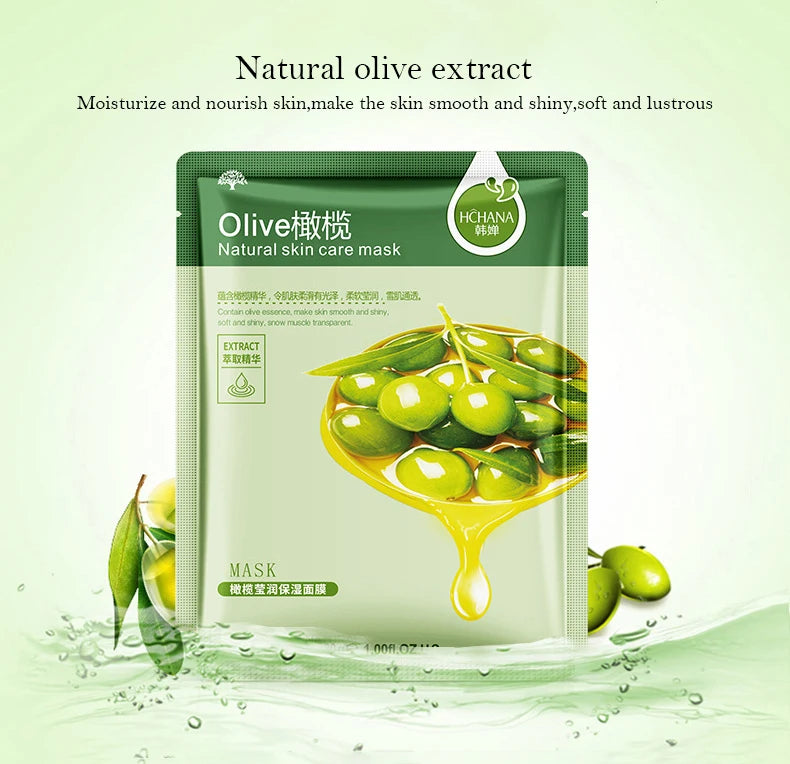 Natural Plant Sheet Face Masks - Moisturising, Anti-Ageing & Oil Control (10 Pack)