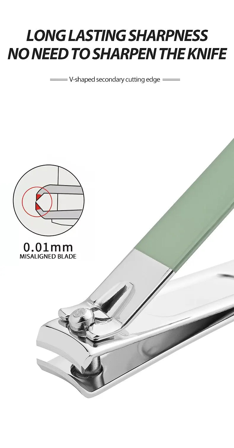 16pc Stainless Steel Nail Clipper & Manicure Set with Folding Bag