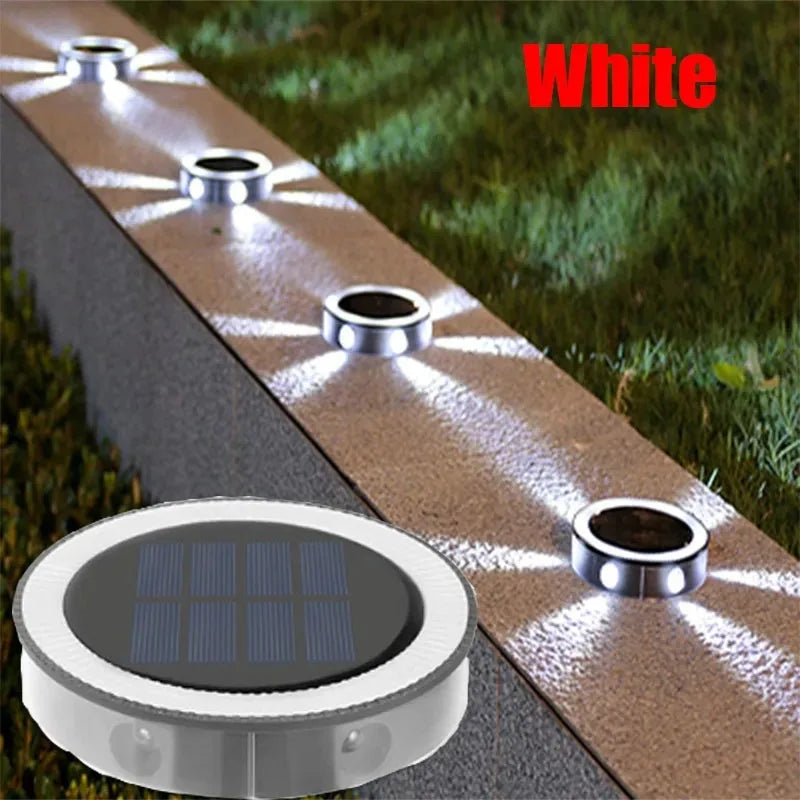Solar Outdoor Wall Light – 8 Modes Waterproof Round Petal Garden & Fence Lamp
