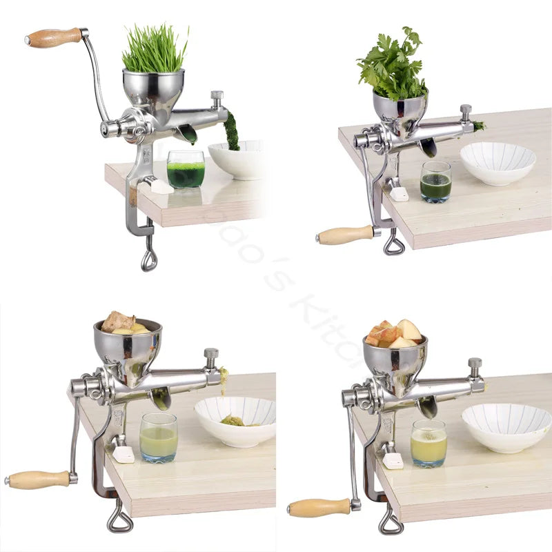 Stainless Steel Manual Slow Juicer – Wheatgrass & Ginger Extractor