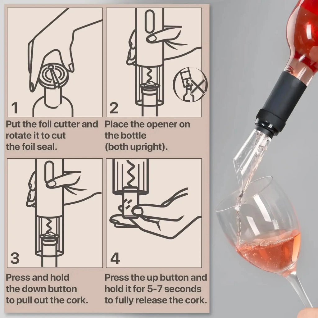 Electric Wine Bottle Opener & Corkscrew