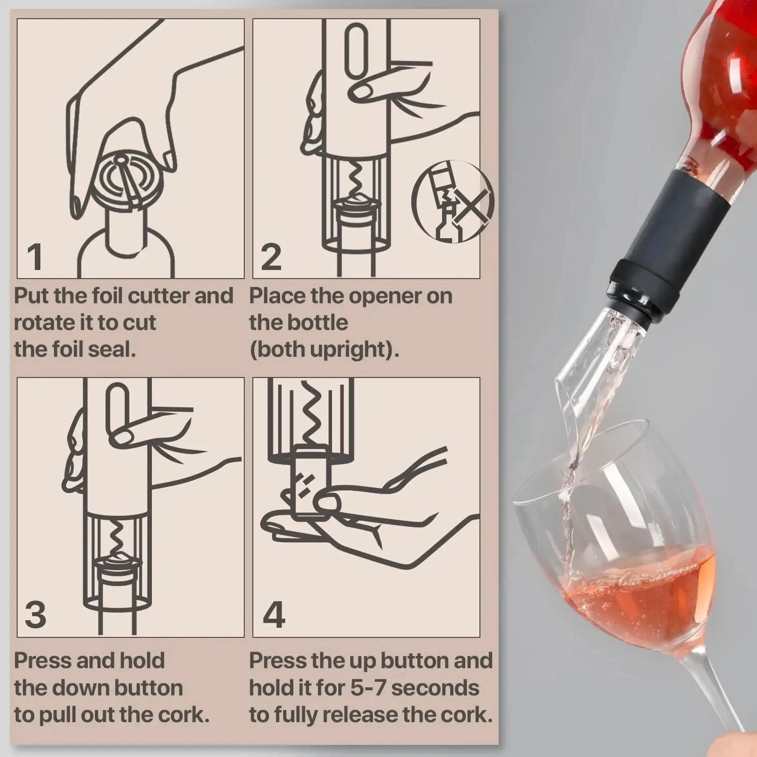 Electric Wine Bottle Opener & Corkscrew