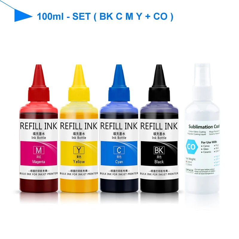 Universal Sublimation Ink with Coating 100ml – Heat Transfer for T-Shirts, Mugs & Cotton