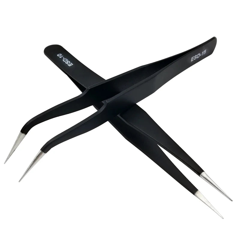 Professional Eyelash Extension Tweezers with Fiber Tips