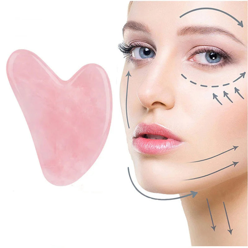 Gua Sha Face Massager & Scraper Tool - Rose Pink